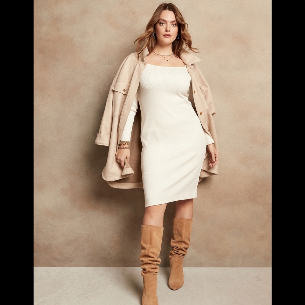 Banana Republic MARLED KNIT DRESS in Snow Day